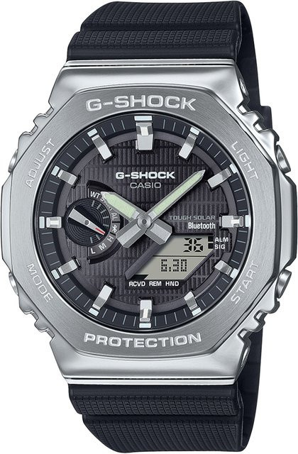 Casio G-Shock G-Steel Armbanduhr, Solar, Edelstahl, 44 mm, Herren, Schwarz - Bild 1