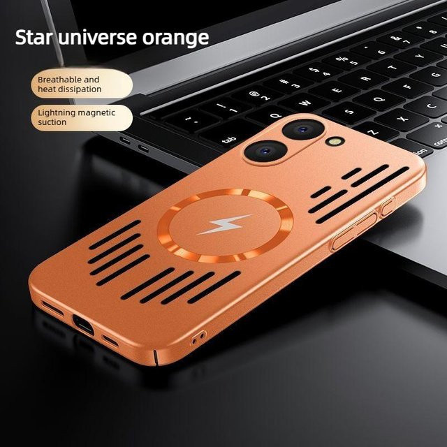 Magnetische Schutzhülle für Xiaomi POCO X8 Pro in Orange mit Wärmeableitung und dünnem Design - Bild 1