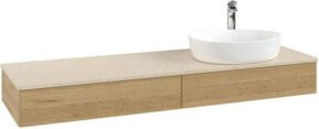 V&B Waschtischunterschrank Antao mit Beleuchtung ohne Frontstruktur in Eiche Honig/Beige, B/T: 160 x 50 cm - Bild 1