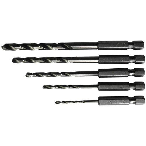 Connex Spiralbohrer-Set aus Stahl mit 1/4 Zoll Sechskant in Silber, Durchmesser: 2 mm, 3 mm, 4 mm, 5 mm und 6 mm - Bild 2