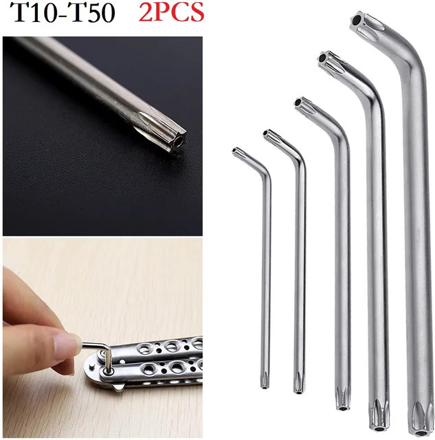 VIBRATITE 2er-Set Torx-Doppel-Ende Inbusschlüssel in Silber für Auto und Maschinen Reparatur, Größen T10/T15/T20/T25/T30 - Bild 1