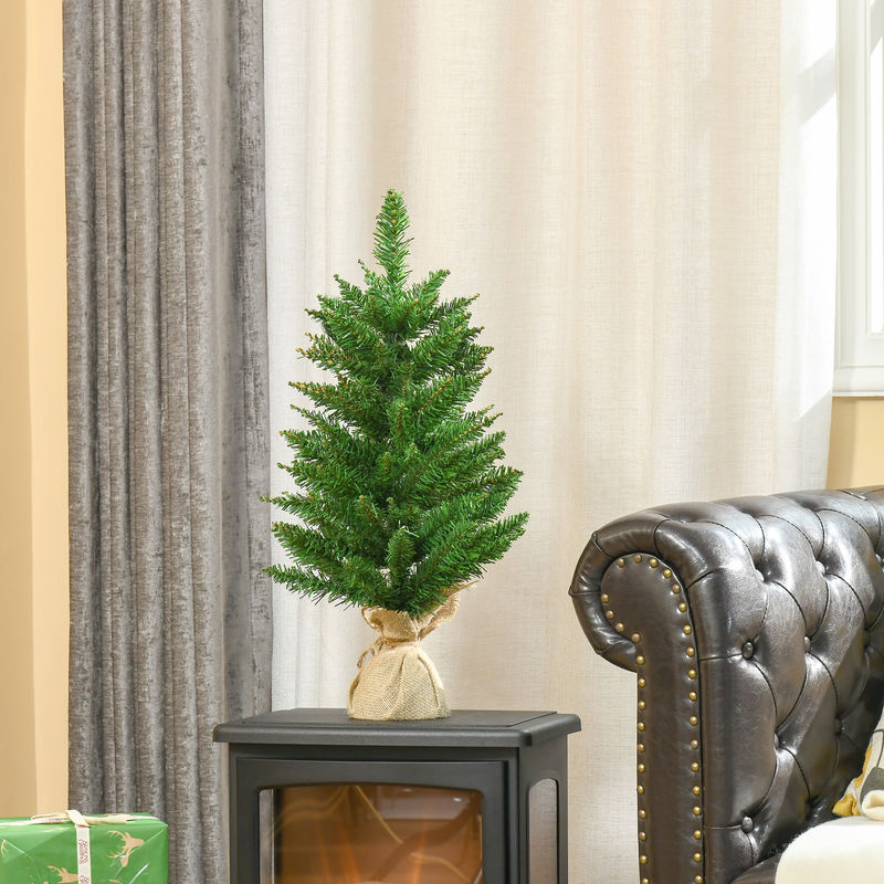 HOMCOM Weihnachtsbaum Tischdeko Kunsttanne Grün Ø35 x H 60 cm - Bild 2