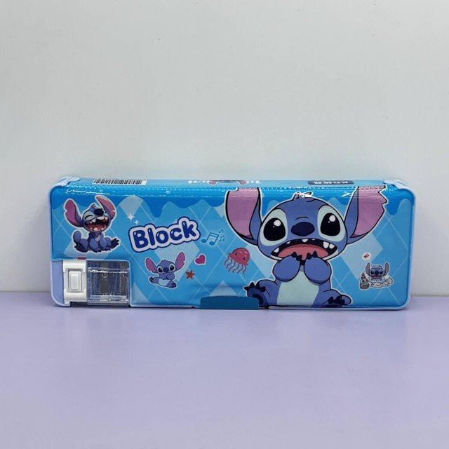 Disney Stitch Federmäppchen in Grau und Blau aus Kunststoff mit großem Fassungsvermögen - Bild 1