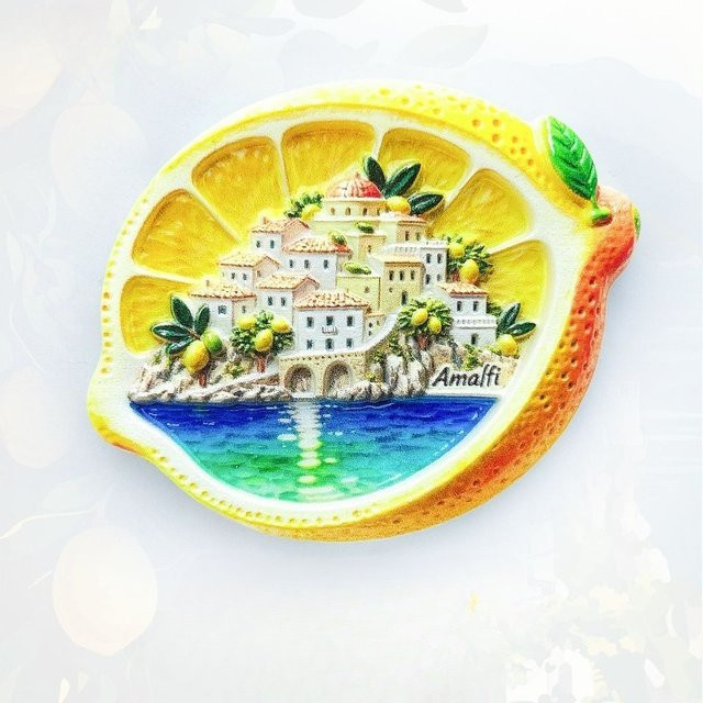 Amalfi-Küsten-Kühlschrankmagnet von BearPaw mit idyllischem 3D-Küstendorf-Motiv in Multicolour als mediterranes Souvenir - Bild 1