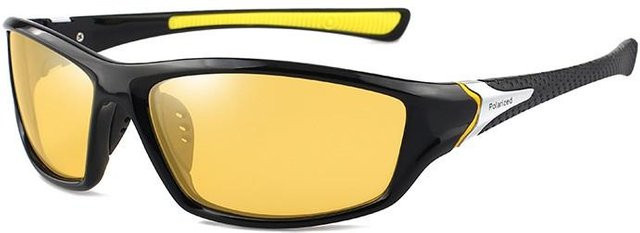 Aoron Sportsonnenbrille Herren, Vollrand, Kunststoff, gelb/schwarz - Bild 1