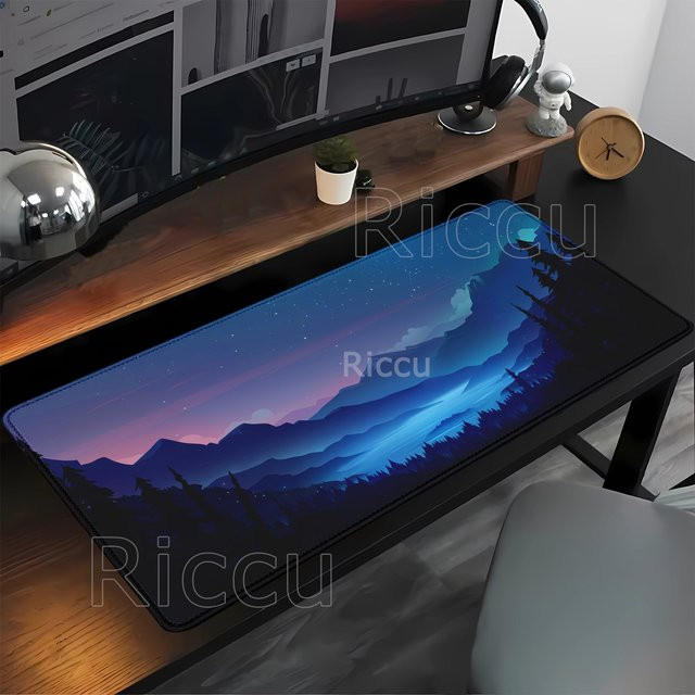Eenehana Gaming-Mauspad Sunset Mountain Scenery in Multicolour, B/T: 90 x 40 cm, rutschfeste Schreibtischunterlage mit HD-Druck - Bild 1