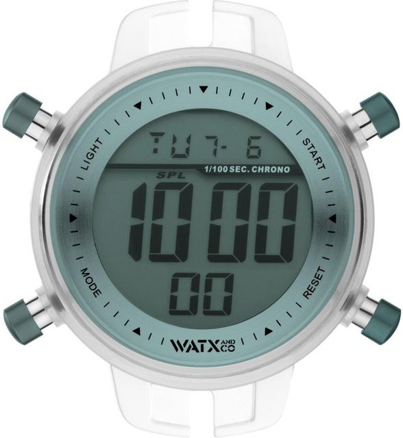 Watxandco Digitaluhr, Quarz, Kunststoff, Grün, Grau, 43 mm, Unisex - Bild 1