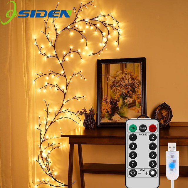 OSIDEN LED Zweig Lampe Warmweiß mit USB-Anschluss für Weihnachtsdekoration und Heimgestaltung - Bild 1