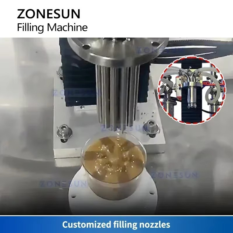 ZONESUN Wirbelfüllmaschine ZS-FM250 Zweifarbige Dickpaste-Abfüllmaschine in Silber - Bild 3