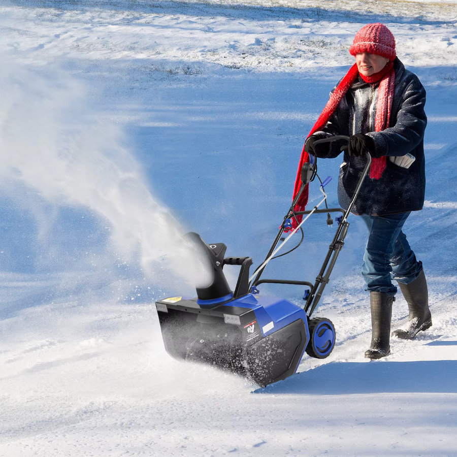Elektrische Schneefräse mit 2400 W und 220 V, kabelgebundene Schneeräummaschine in Schwarz und Blau für Einfahrt und Gehweg - Bild 3
