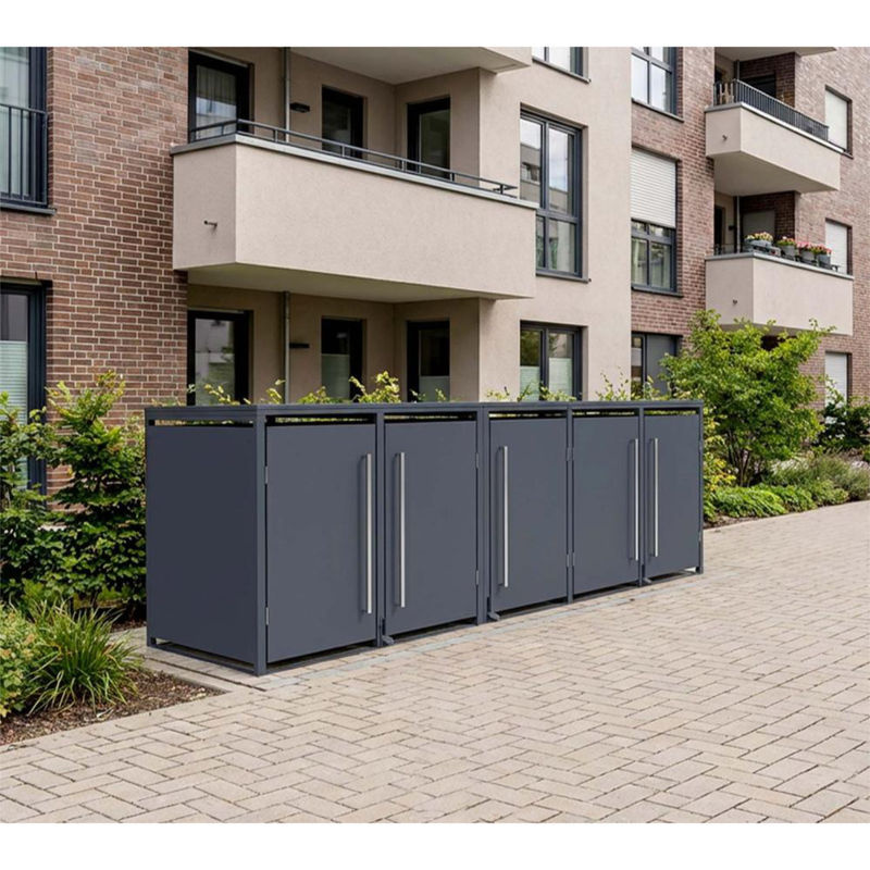 Westmann Mülltonnenbox Pedura 5 für 5 Mülltonnen à 240L mit Fußpedal in Anthrazit, B/T/H: 331 x 80 x 116 cm - Bild 2