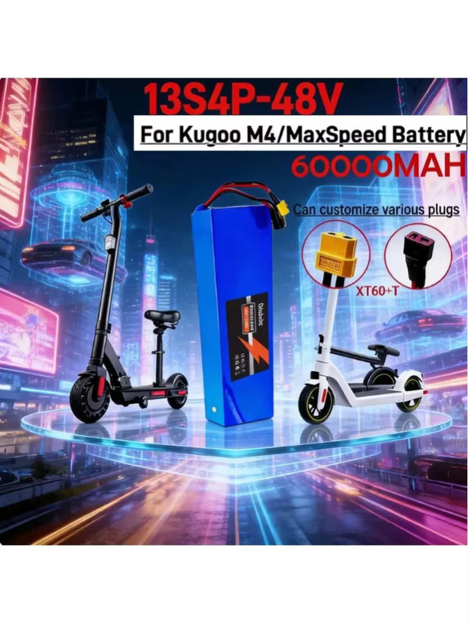 Kugoo 18650 Lithium-Ionen-Akku 48V 60Ah 2000 Watt in Blau für Elektroroller M4, M4Pro, M5 und M5Pro - Bild 7