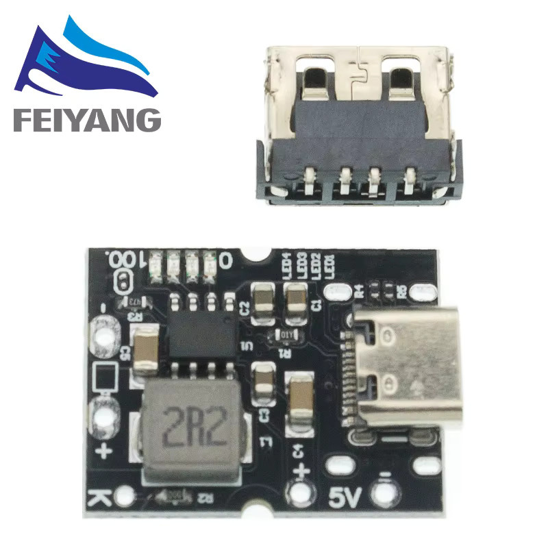 SAMIROB USB Typ-C Step-Up Boost Converter Modul mit LED-Display für Lithium-Batterie-Ladegeräte, Schwarz - Bild 2