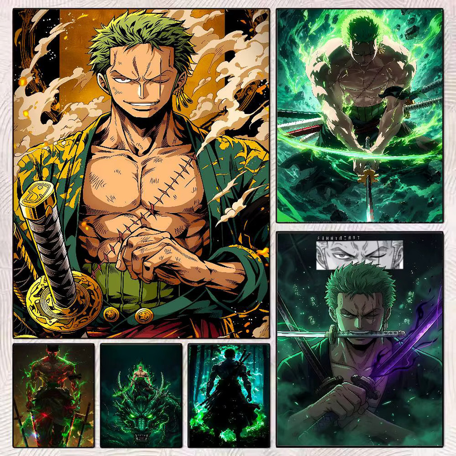 Bandai One Piece Anime-Poster Zoro und Luffy als HD-Leinwand-Wandkunst in Mehrfarbig, Rechteckig - Bild 6