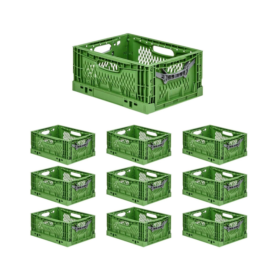 PROREGAL SuperSparSet 10x Profi-Klappbox Chameleon in Grün, stapelbar und klappbar, H x B x T: 18 x 30 x 40 cm - Bild 2