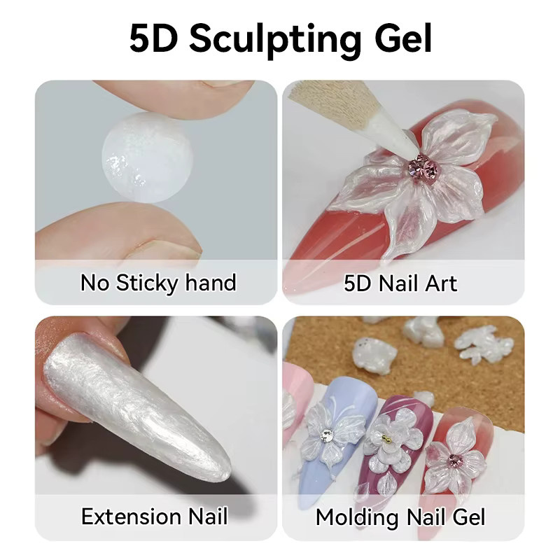 BORN PRETTY 3D-Modelliergel, Perlweiß, 5 ml - Bild 6