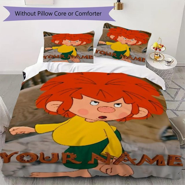 UI LOOL Bettwäsche Set Meister Eder Und Sein Pumuckl mit individuellem Namen, Bettbezug und 2 Kissenbezügen, Mehrfarbig, B/H: 260 x 240 cm - Bild 1