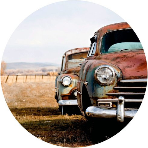 K&L Wall Art Vliestapete Runde Vliestapete Vintage Oldtimer VW Käfer, mehrfarbig, matt, B: 236 cm, H: 236 cm - Bild 1