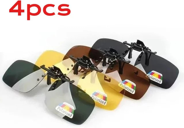 Rexxar Sonnenbrillen-Clips, polarisiert, 4er-Set, rectangular - Bild 1