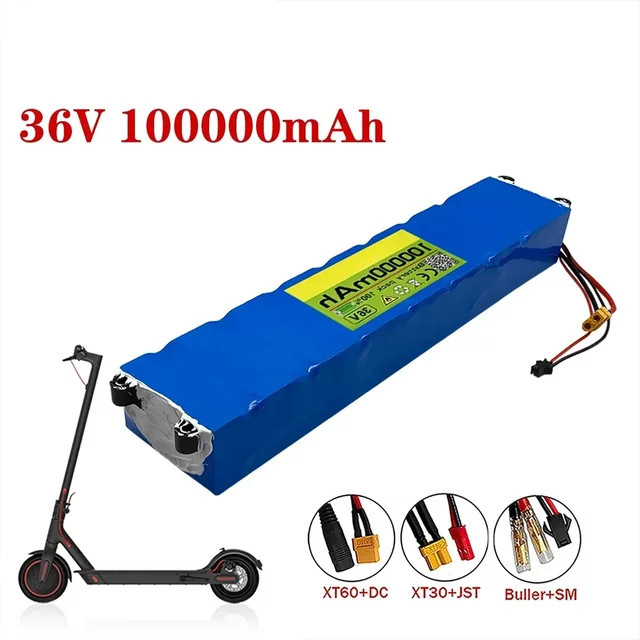 Elektrische Roller Batterie 36V 100000 mAh mit 18650 Lithium Zellen in Blau für M365 Modelle - Bild 1