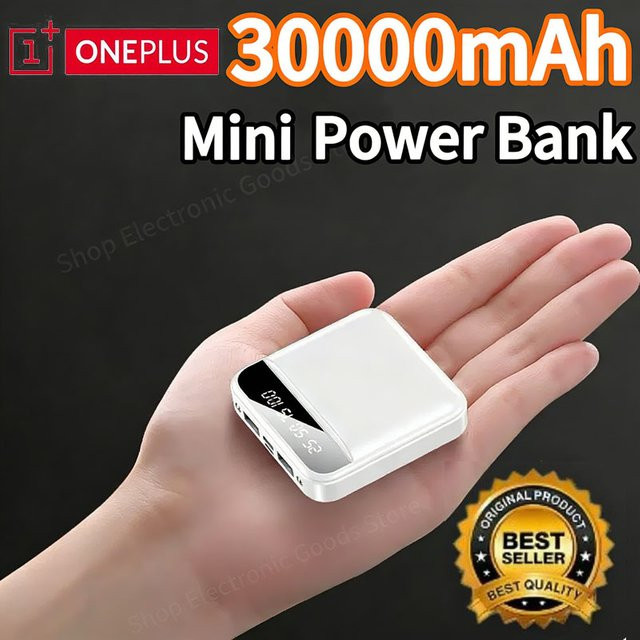 OnePlus Mini Powerbank mit 10000 mAh Kapazität und LED Digital Display in Weiß - Bild 1