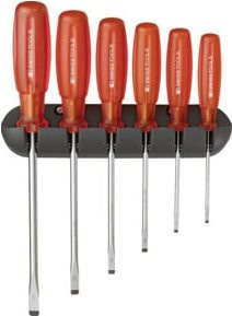 PB Swiss Tools Multicraft Schraubendreher-Satz 6-teilig Schlitz mit Wandhalter, Rot - Bild 1