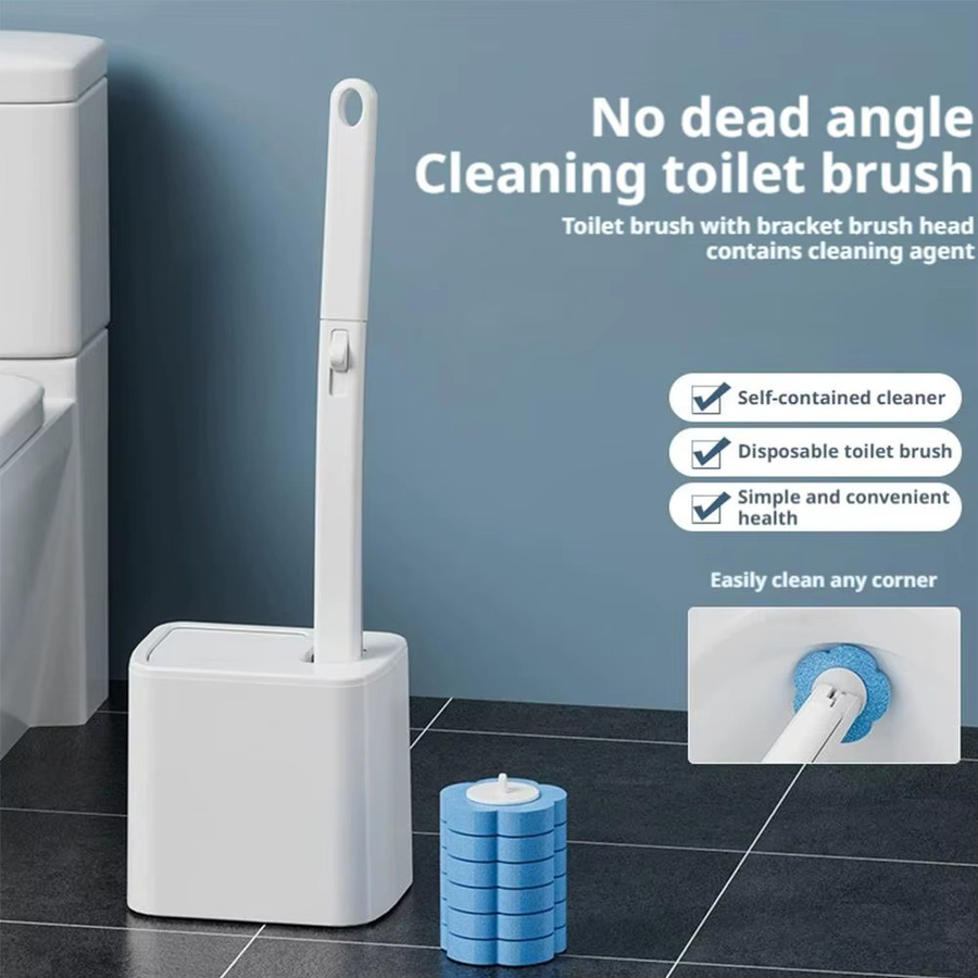 Willstar Einweg WC-Pinsel Ersatzköpfe mit langem Griff in Blau zur Reinigung der WC-Schüssel - Bild 3