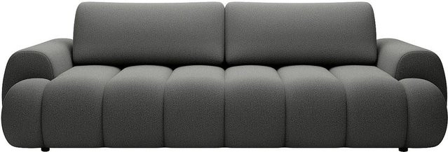 Vente-unique Schlafsofa Fridora Grau mit Schlaffunktion aus Stoff, Breite: 263 cm - Bild 1