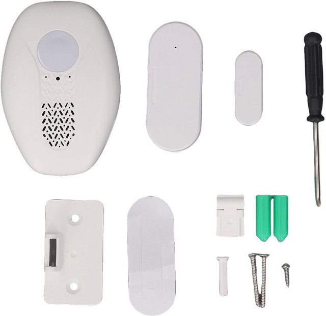 OutsideWorld Drahtloser Türsensor Alarm mit magnetischer Induktion, 80dB Tür- und Fensteröffnungsalarm, Reichweite 30 m, Farbe: Weiß - Bild 1
