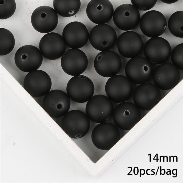 Beadia Accessories Acrylperlen, mattschwarz, rund, 14 mm - Bild 1