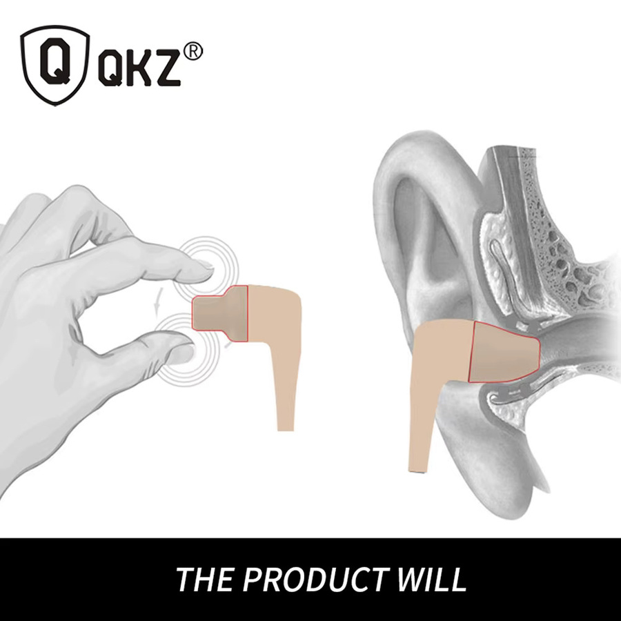QKZ KZ Ersatz-Ohrpolster Set mit 3 Paaren in Schwarz aus geräuschisolierender Memory-Baumwolle für In-Ear-Kopfhörer - Bild 6