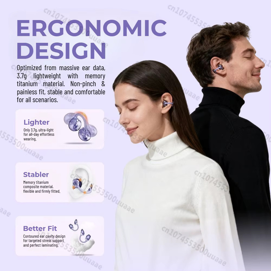 Monster AC235 KI-Übersetzer Ohrclip-Kopfhörer mit Bluetooth 6.0, HiFi-Stereoklang und ENC für klare Anrufe, TWS kabellose Ohrhörer, Schwarz - Bild 4