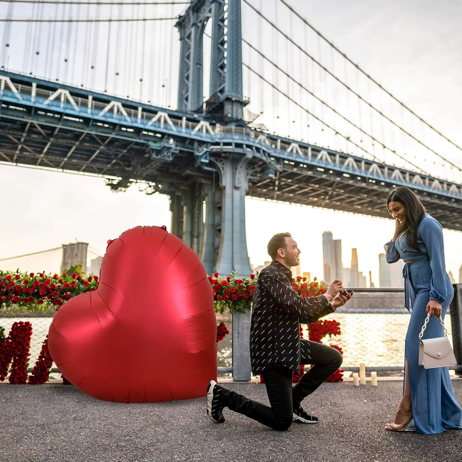 Übergroßer Liebesherz-Folienballon von Loha Party in Rot oder Pink für Valentinstag, Hochzeit und Partys, Durchmesser: 152,4 cm - Bild 1