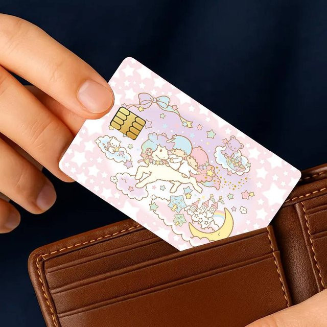 4er-Set Little Twin Star Kreditkarten Aufkleber, kratzfeste und wasserfeste Schutzfolien für Bank- und Debitkarten - Bild 1
