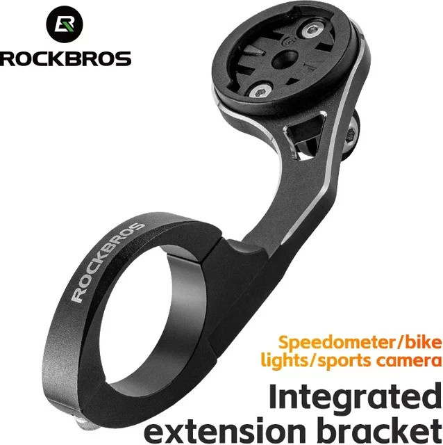 ROCKBROS Fahrradcomputerhalterung und Lichthalterung in Schwarz mit GPS-Unterstützung für MTB und Rennrad - Bild 1