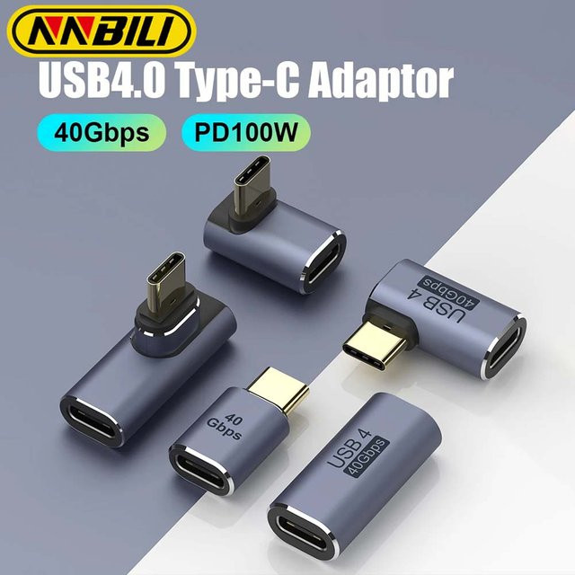 NNBILl USB 4.0 Adapter mit 100 W PD und 40 Gbit/s Hochgeschwindigkeit, U-förmiger USB-C-OTG-Stecker auf Buchse für 8K 60 Hz - Bild 1
