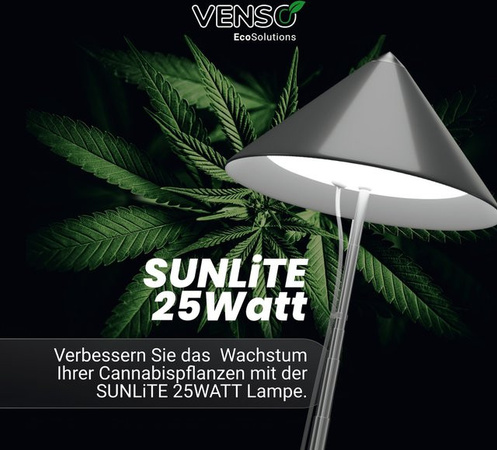 Parus by Venso SUNLiTE XL LED Vollspektrum Pflanzenlampe in Weiß mit ausziehbarem Teleskopstab 25W