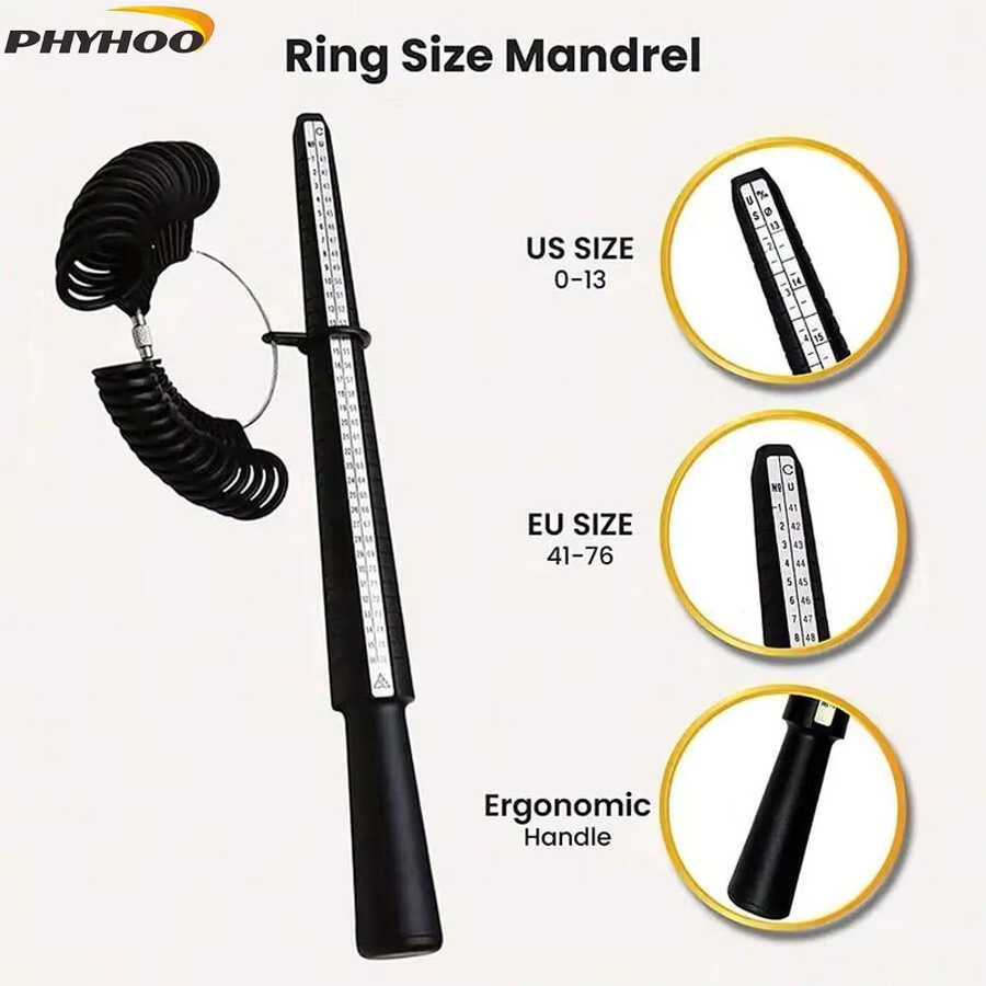 PHYHO Ringgrößenmessgerät-Set, Kunststoff, US-Größen 1-13, Unisex - Bild 3