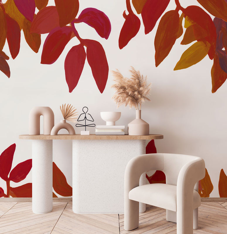 Tenue de Ville Mural Tango Wandtattoo in Terracotta mit floralem Design - Bild 2