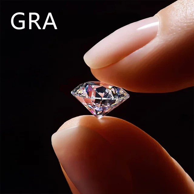 Moissanit, rund, Brillantschliff, Weiß, im Labor gezüchteter Diamant - Bild 1