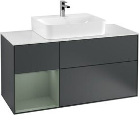 V&B Waschtischunterschrank Finion mit Wandbeleuchtung, lackiert, Breite: 120 cm, Tiefe: 50,1 cm, Höhe: 50,1 cm - Bild 1