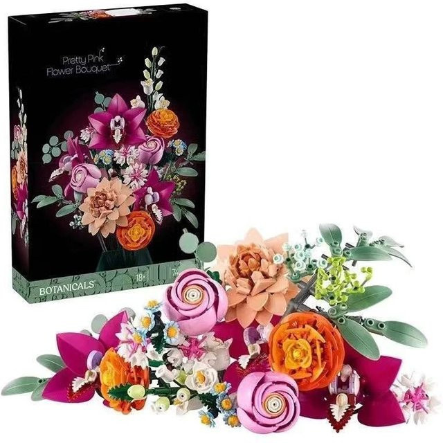 FluxAtelier Rose und Lilie Kompatible Bausteine in Rosa / Pink - Bild 1