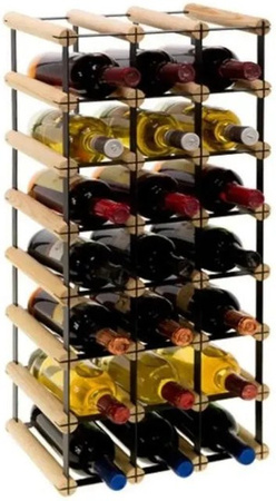 PROREGAL Vinotega Mod Metal Modulares Weinregal aus massivem Kiefernholz in Natur, H x B x T: 72,5 x 32,5 x 24,5 cm