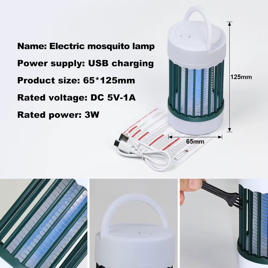 YNL Elektrische Mückenfalle mit UV-Licht und Schockfunktion in Weiß, USB-betrieben für Schlafzimmer und Outdoor - Bild 3