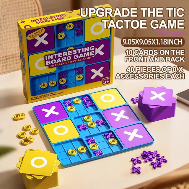 Linyi toy Tic Tac Toe Brettspiel bunt / mehrfarbig ab 3 Jahren - Bild 1