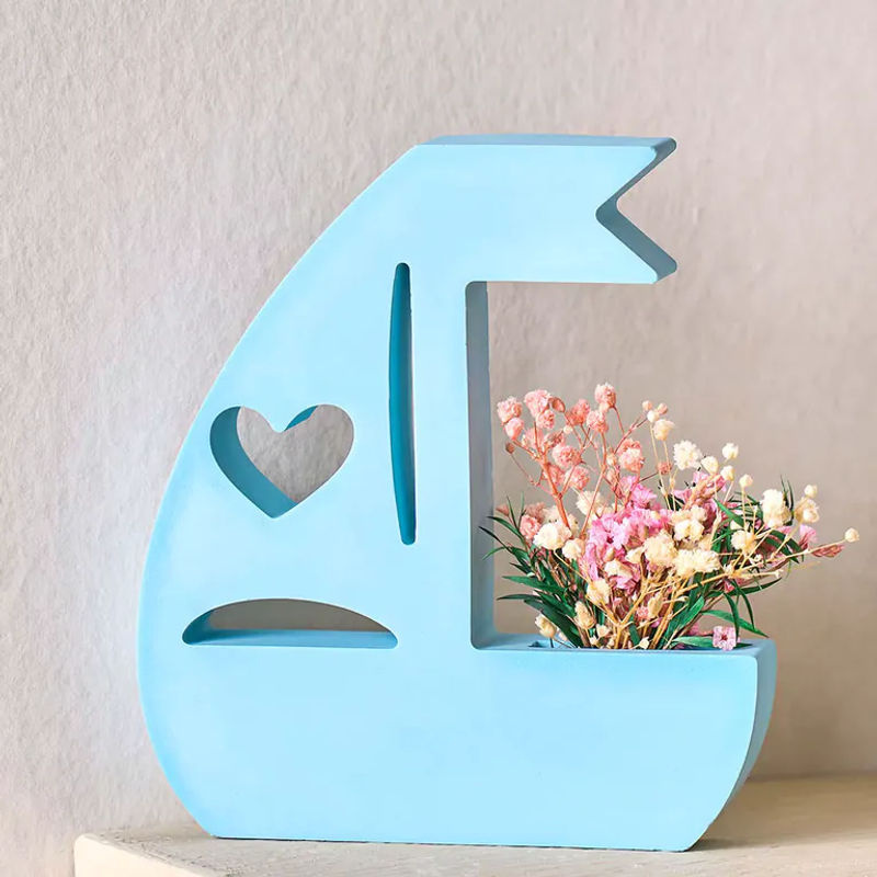 UDOCOOL Silikonform Segelboot für DIY Blumenarrangements und Vasen aus Gips oder Harz in Weiß - Bild 2