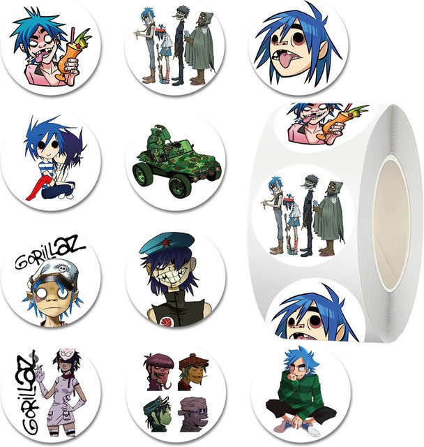 GOGOTU Gorillaz Band Siegelaufkleber, 500 Stück/Rolle, PVC - Bild 1