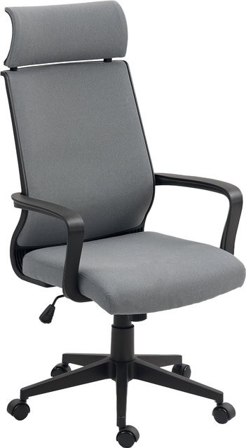Ergonomischer HOMCOM Bürostuhl in Dunkelgrau mit Kopfstütze, Armlehnen und Wippfunktion - Bild 1
