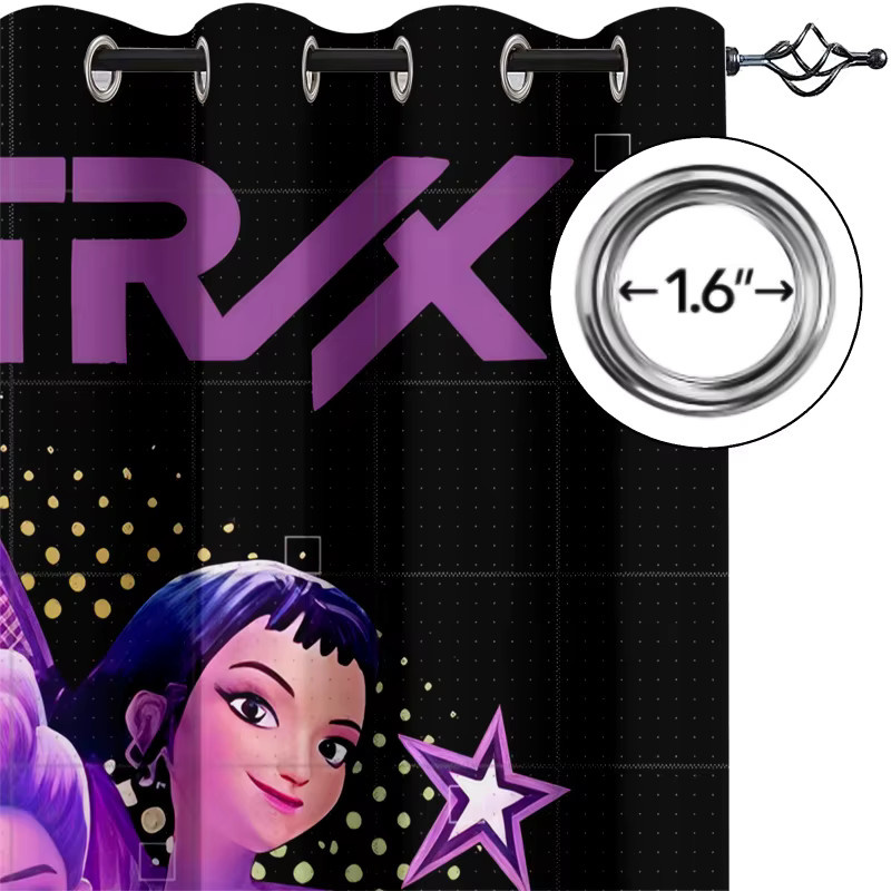 Hasbro Kpop Star Team Anime-Vorhänge mit Ösen, lichtblockierend und geräuschreduzierend, mehrfarbig, Höhe: 213 cm - Bild 4