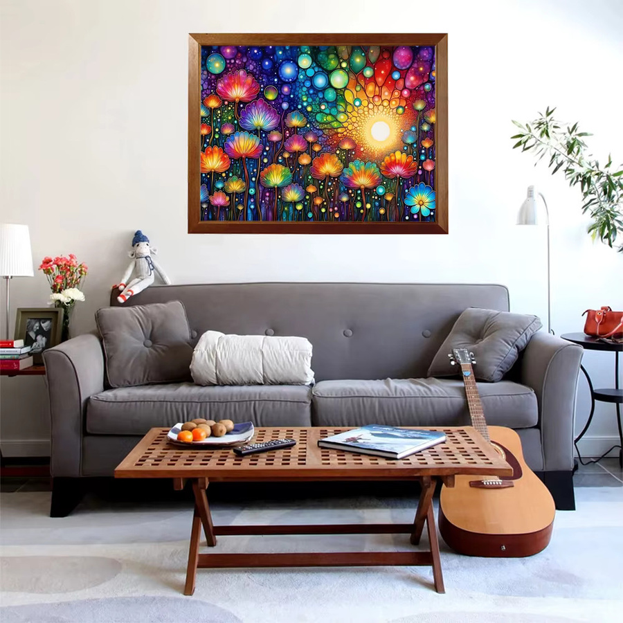 EverShine DIY 5D Diamant-Stickerei Blumen-Mosaik Set mit runden Diamanten in Multicolour, B/H: 30 x 30 cm - Bild 3